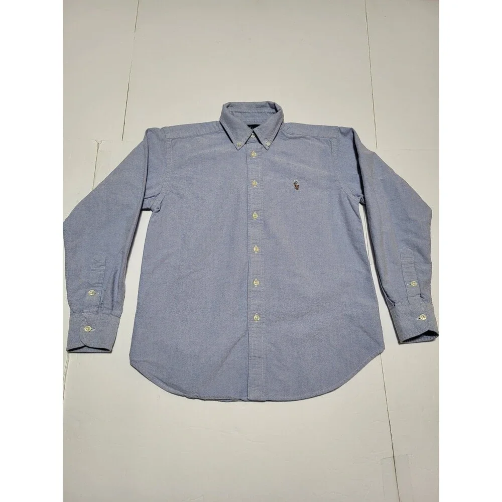 (#L5) Ralph Lauren Button Up Dress Shirt Boy’s Size 10 Light Blue Long Sleeve